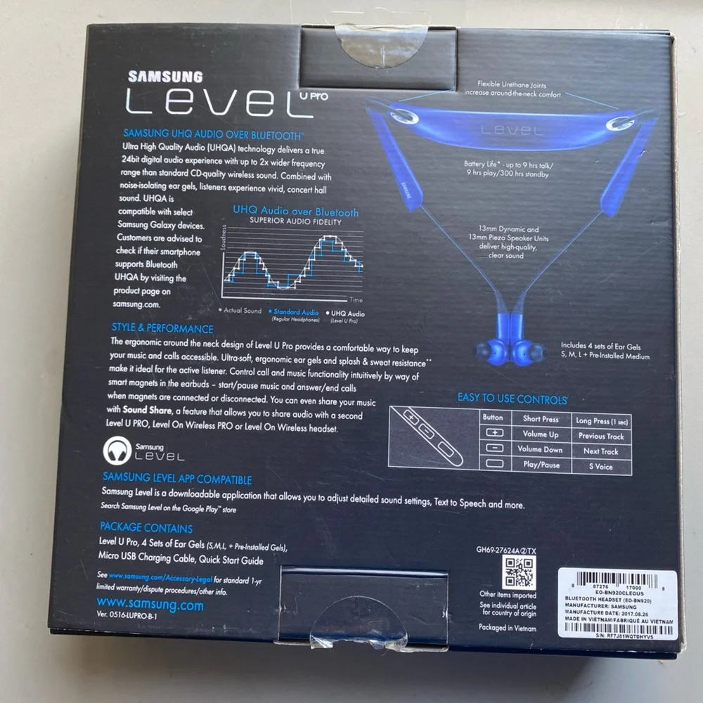 Samsung Level U Pro Wireless Headphones - Vibrant Blue